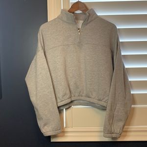 Cropped quarter zip sweatshirt